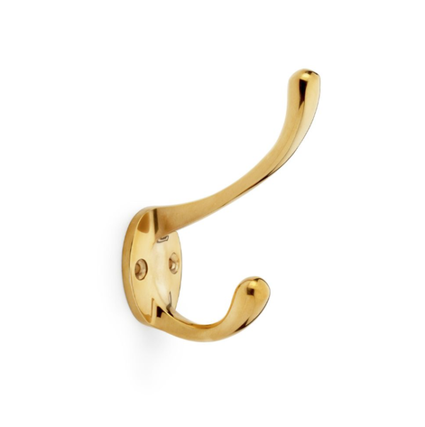 Alexander & Wilks Victorian Hat and Coat Hook Unlacquered Brass