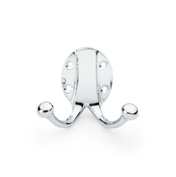 Alexander & Wilks Traditional Double Robe Hook Polished Chrome