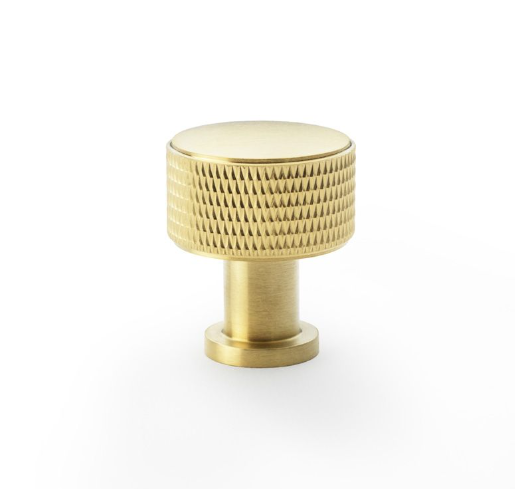 Alexander & Wilks 29mm Lucia Knurled Cupboard Knob Satin Brass PVD