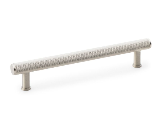 Alexander & Wilks 160mm Crispin Knurled T-bar Cupboard Pull Handle Satin Nickel