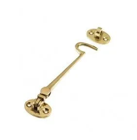 Jedo 100mm Cabin Hook & Eye Polished Brass