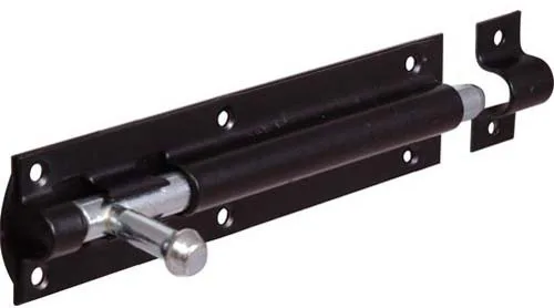 102mm Straight Tower Bolt Black