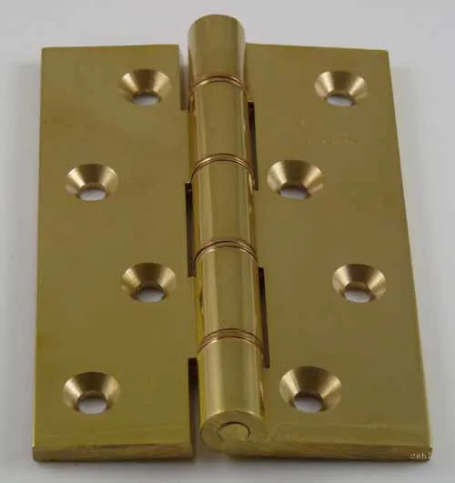 Jedo 102mm x 76mm x 4mm Double Phosphor Bronze Washered Butt Hinge Polished Brass