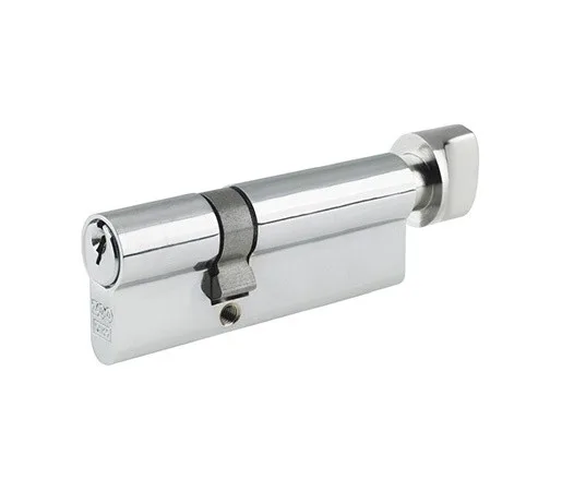 5 Pin 35mm x 55mm Euro Profile Cylinder & Turn Polished Chrome