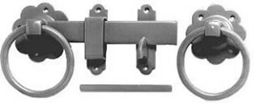 150mm Plain Ring Handle Gate Latch Set Galvanised