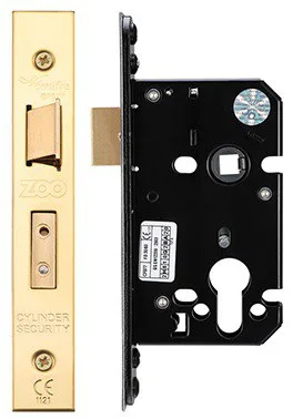 64mm Euro Profile Mortice Sashlock  Casec/w 48mm Backset & 48mm Centres Polished Brass