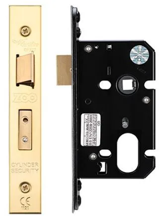 64mm Oval Profile Mortice Sashlock Case c/w 48.5mm Centres & 44.5mm Backset Polished Brass