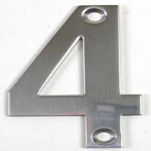 75mm Numeral "4" Polished Stainless Steel