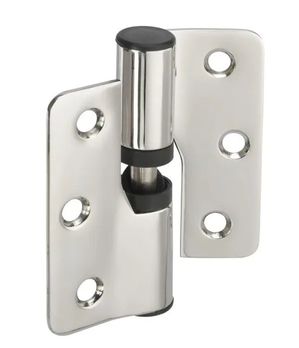 80mm Left Hand Cubicle Gravity Hinge Polished Stainless Steel