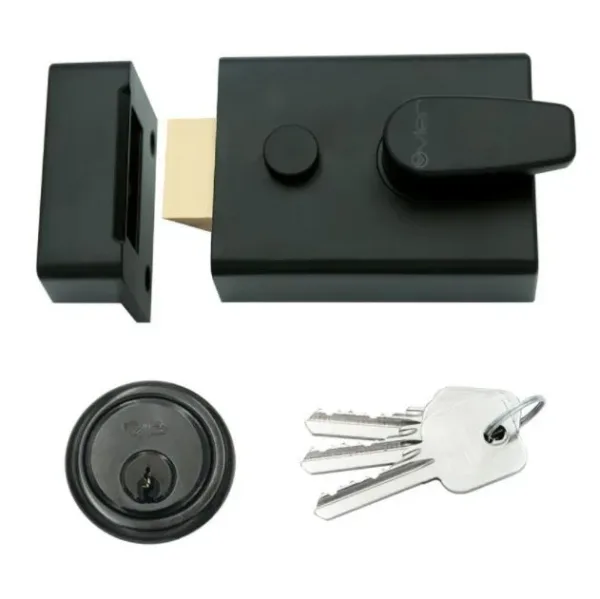 90mm Deadlocking Nightlatch Black