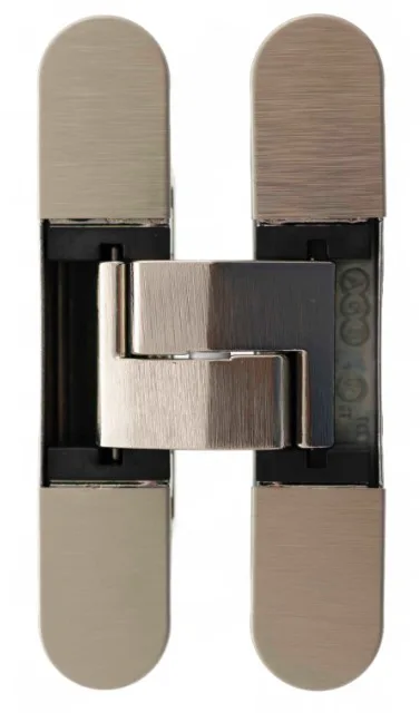 AGB Eclipse Fire Rated Adjustable Concealed Hinge Satin Nickel