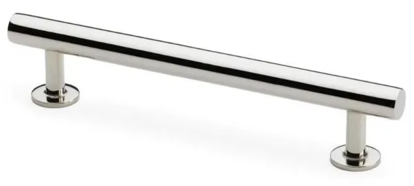 Alexander & Wilks 128mm Round T-Bar Cupboard Pull Handle Polished Nickel