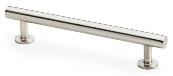 Alexander & Wilks 128mm Round T-Bar Cupboard Pull Handle Satin Nickel