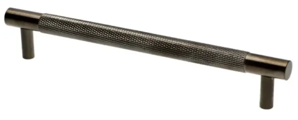 Alexander & Wilks 160mm Brunel Knurled T-Bar Cupboard Pull Handle PVD Dark Bronze