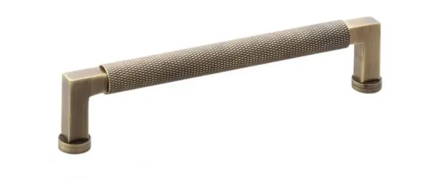 Alexander & Wilks 160mm Camille Knurled Cabinet Pull Handle Antique Brass