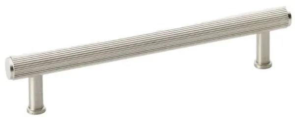 Alexander & Wilks 160mm Crispin Reeded T-bar Cupboard Pull Handle Satin Nickel