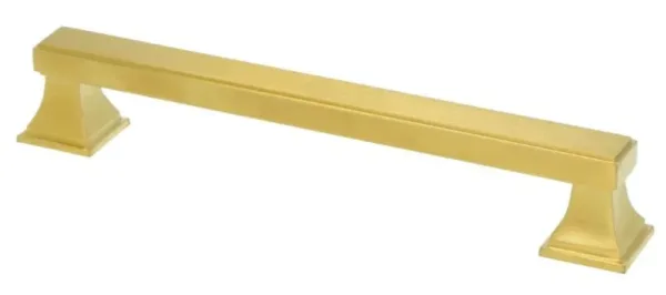 Alexander & Wilks 160mm Jesper Square Cupboard Pull Handle Satin Brass PVD