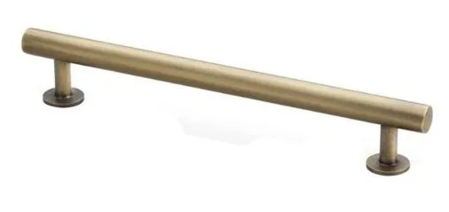 Alexander & Wilks 160mm Round T-Bar Cupboard Pull Handle Antique Brass