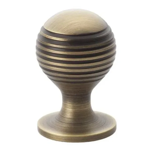 Alexander & Wilks 25mm Caesar Cupboard Knob on Round Rose Antique Brass