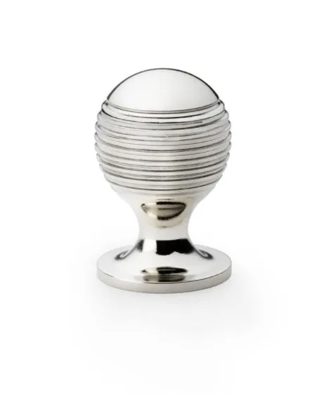 Alexander & Wilks 25mm Caesar Cupboard Knob on Round Rose Polished Nickel