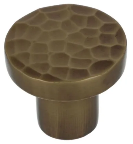 Alexander & Wilks 30mm Hanover Hammered Cupboard Knob Antique Brass