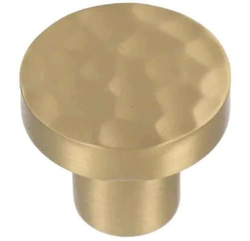 Alexander & Wilks 30mm Hanover Hammered Cupboard Knob Satin Brass