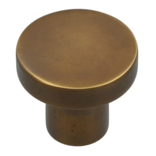 Alexander & Wilks 30mm Hanover Plain Cupboard Knob Antique Brass