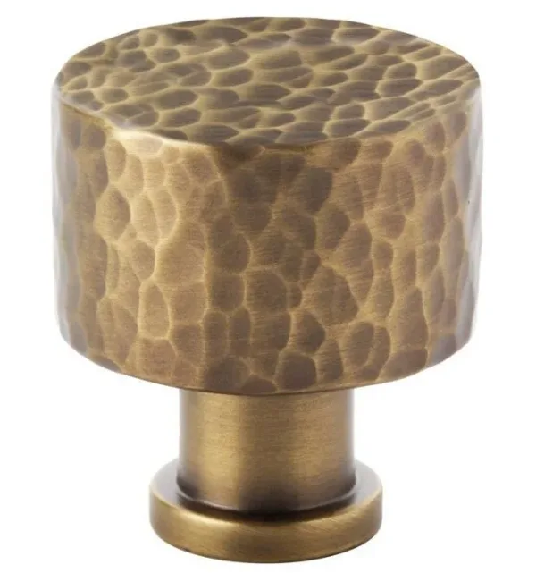 Alexander & Wilks 30mm Leila Hammered Cupboard Knob Antique Brass