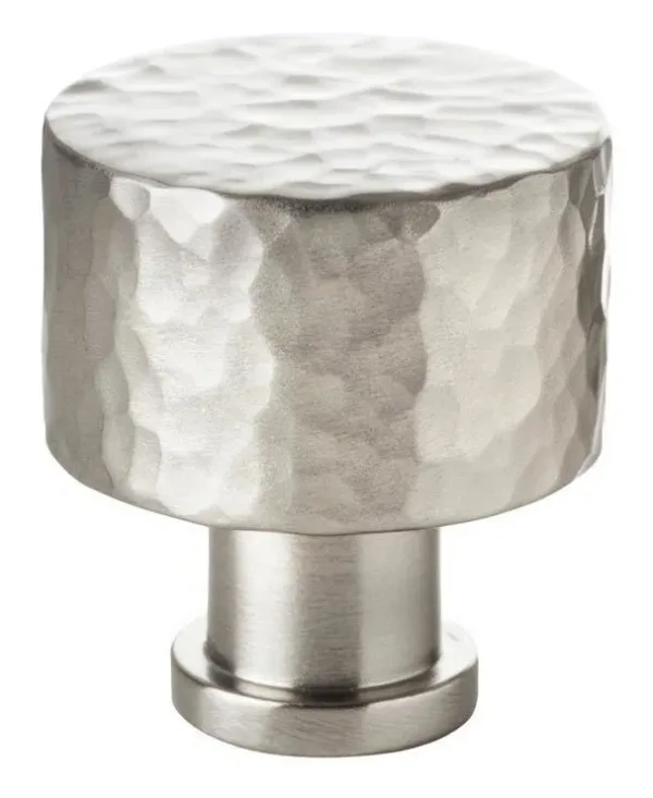 Alexander & Wilks 30mm Leila Hammered Cupboard Knob Satin Nickel