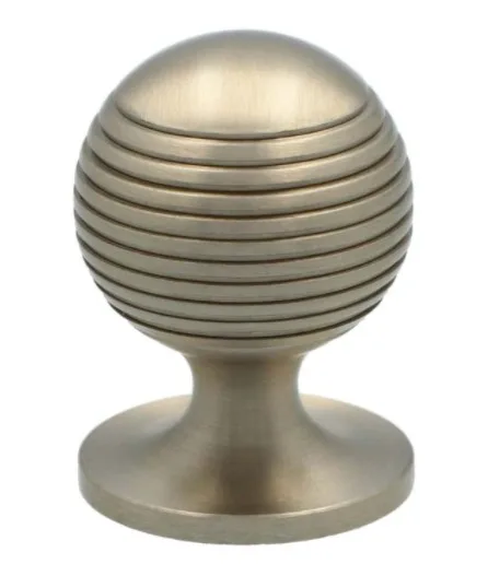 Alexander & Wilks 32mm Caesar Cupboard Knob on Round Rose Satin Nickel