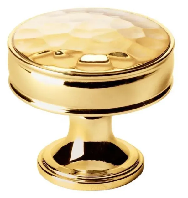 Alexander & Wilks 32mm Lynd Hammered Cupboard Knob Unlacquered Brass