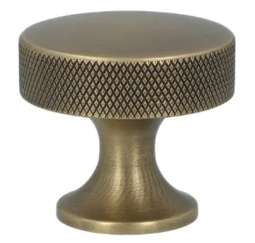 Alexander & Wilks 38mm Berlin Knurled Cupboard Knob Antique Brass