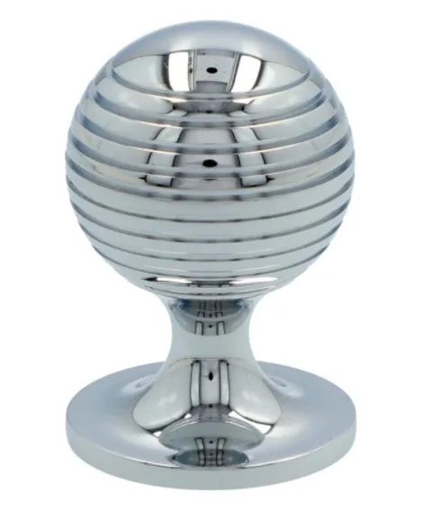 Alexander & Wilks 38mm Caesar Cupboard Knob on Round Rose Polished Chrome