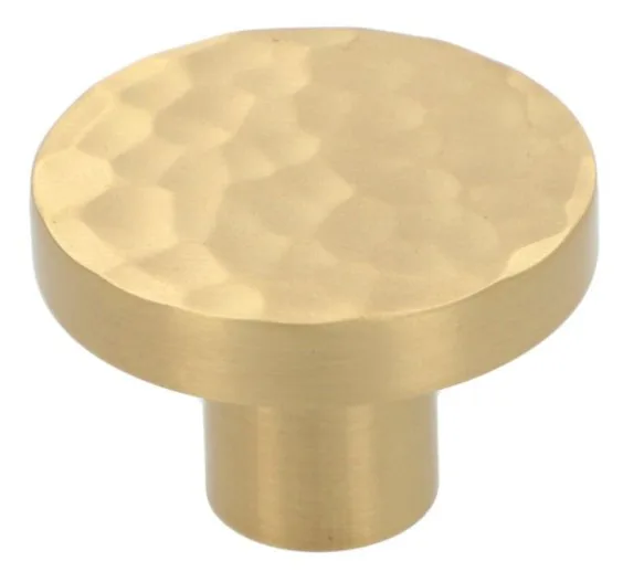 Alexander & Wilks 38mm Hanover Hammered Cupboard Knob Satin Brass