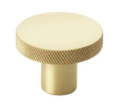 Alexander & Wilks 38mm Hanover Knurled Circular Cupboard Knob Satin Brass