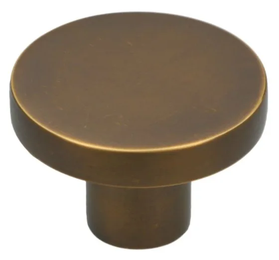 Alexander & Wilks 38mm Hanover Plain Cupboard Knob Antique Brass