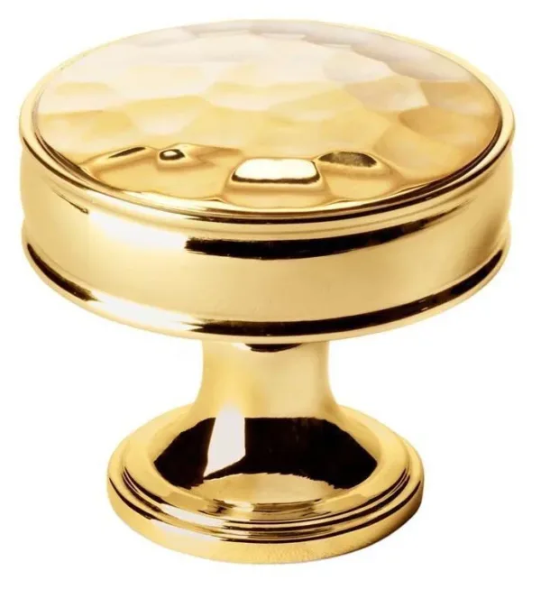 Alexander & Wilks 38mm Lynd Hammered Cupboard Knob Unlacquered Brass