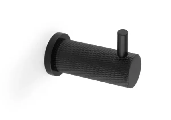 Alexander & Wilks Brunel Knurled Coat Hook Matt Black