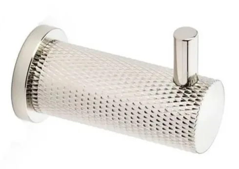 Alexander & Wilks Brunel Knurled Coat Hook Polished Nickel PVD