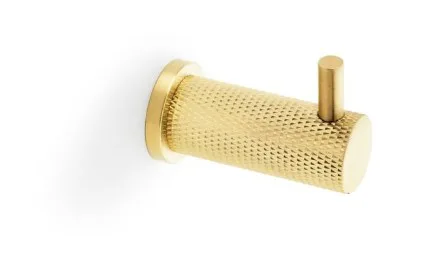 Alexander & Wilks Brunel Knurled Coat Hook Satin Brass PVD