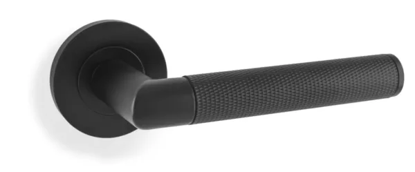 Alexander & Wilks Harrier Knurled Lever on Round Rose Matt Black