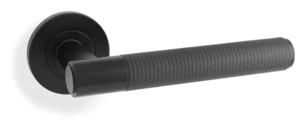 Alexander & Wilks Spitfire Knurled Lever on Round Rose Matt Black