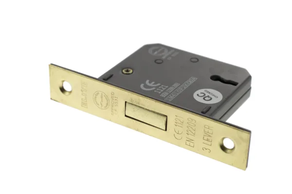 Atlantic 2.5" 3 Lever Deadlock Polished Brass