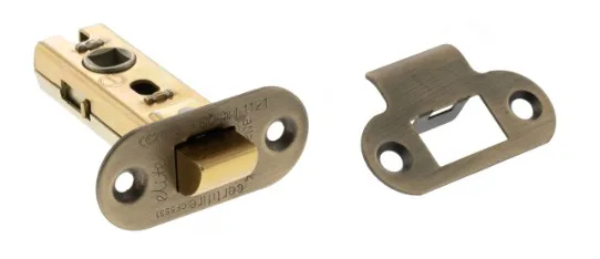 Atlantic 2.5" Fire-Rated CE Marked Bolt Through Tubular Radius Latch Matt Antique Brass