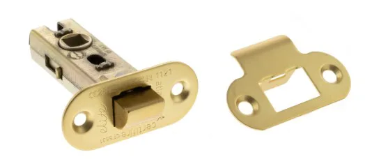 Atlantic 2.5" Fire-Rated CE Marked Bolt Through Tubular Radius Latch Satin Brass