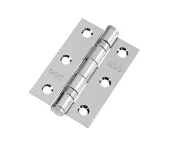 Ball Bearing Butt Hinge 75mm x 50mm x 2mm c/w Matching Screws Polished Chrome