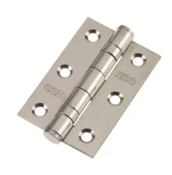 75mm x 50mm x 2mm Ball Bearing Hinge Satin Stainless Steel