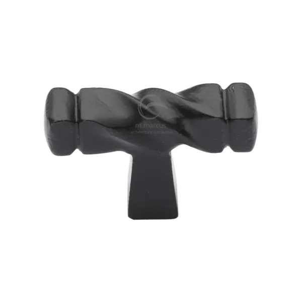 Black Iron Rustic Cabinet Knob Twist Design 44mm