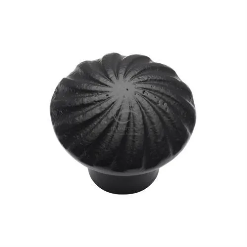 Black Iron Rustic Cabinet Knob Wheel Design 38mm