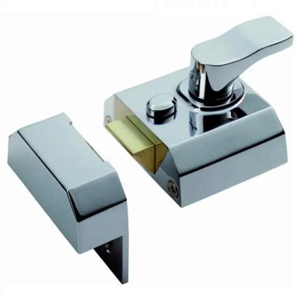 Carlisle Brass 40mm Complete Contract Rim Cylinder Nightlatch Polished Chrome